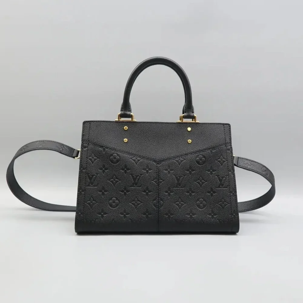 100% Authentic Louis Vuitton Sully Black Monogram Leather Satchel - Picture 2 of 12